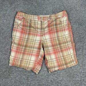Plaid Women's Shorts in Red and Tan